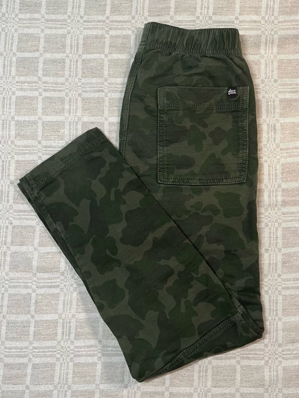 Tea Collection Camouflage Pull-On Pants - Green, 100% Cotton, Size 10